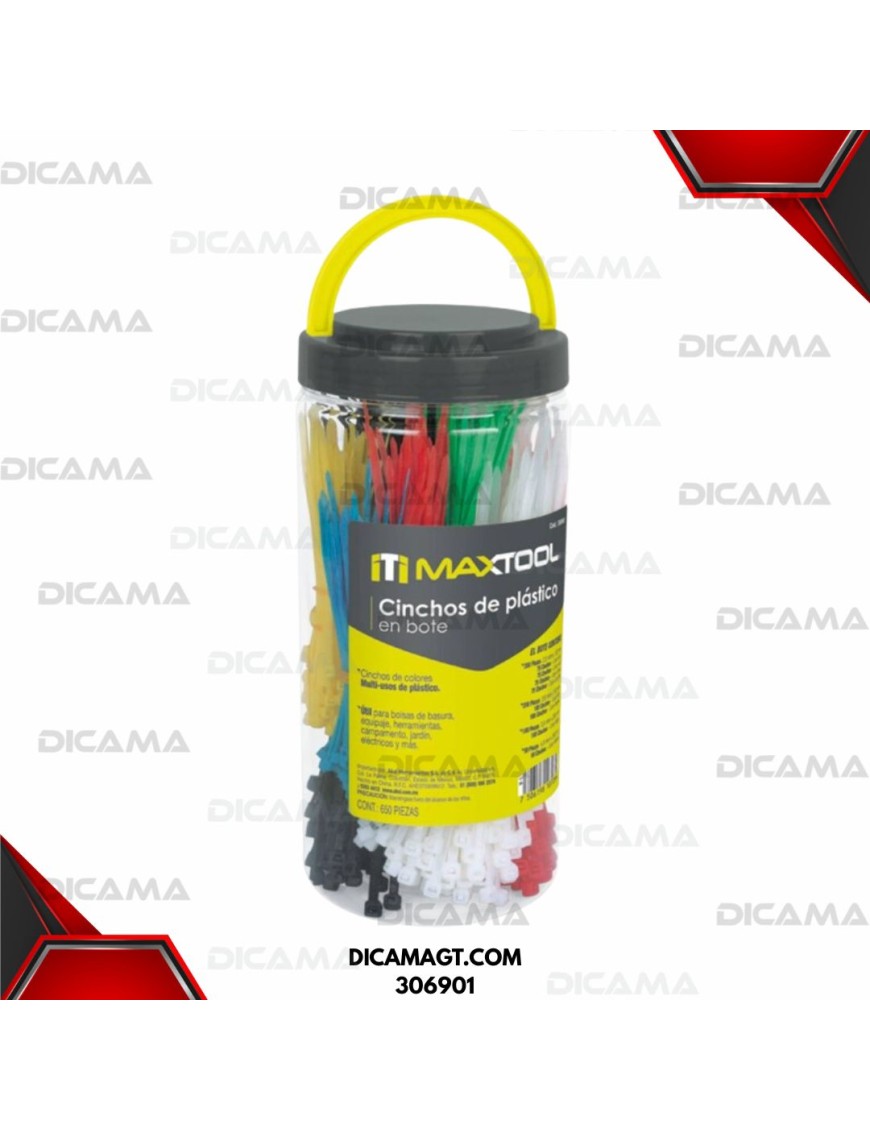 CINCHO PLASTICO EN BOTE 650 PZAS MAXTOOL 306901