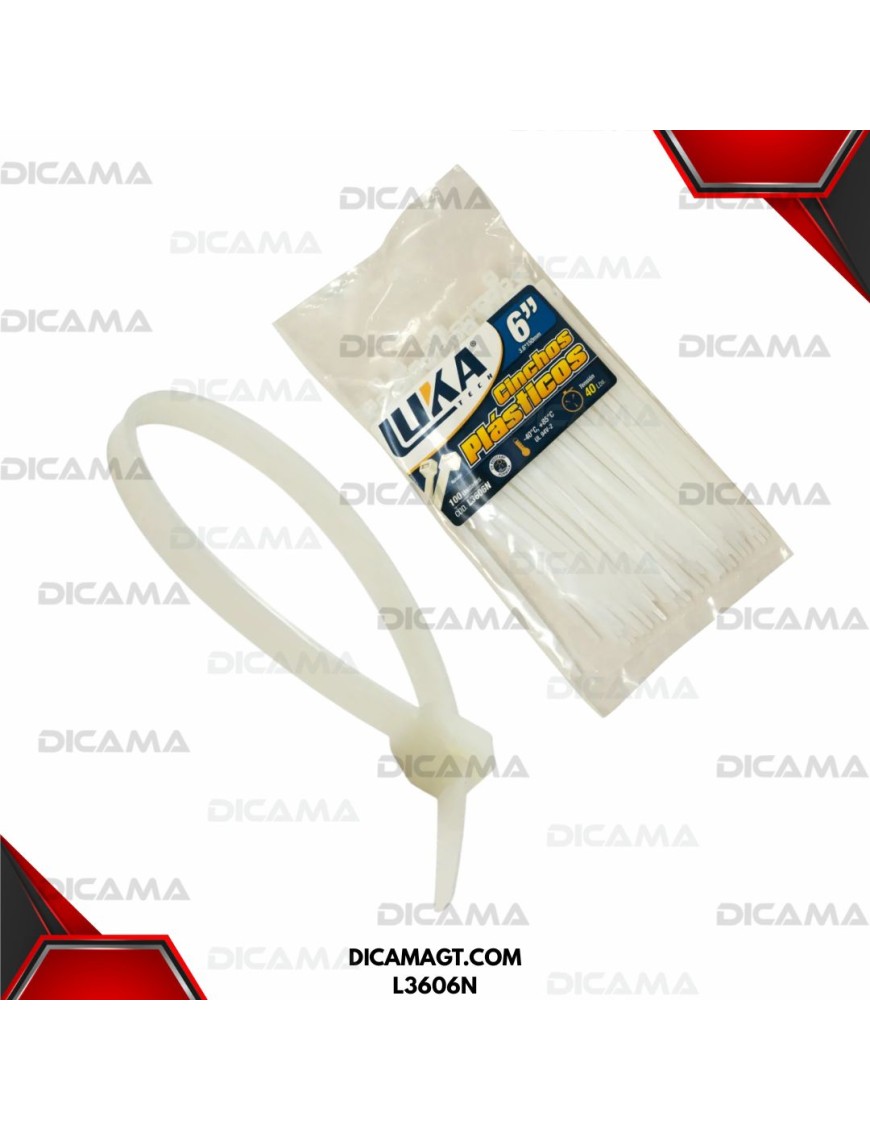 CINCHO PLASTICO BLANCO 6 100PCS LUKA TECH L3606N