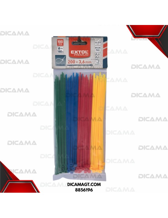 CINCHO PLASTICO DE COLORES 200 EXTOL 8856196