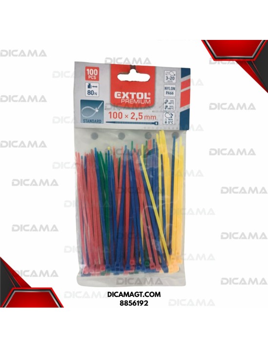 CINCHO PLASTICO DE COLORES 100 EXTOL 8856192
