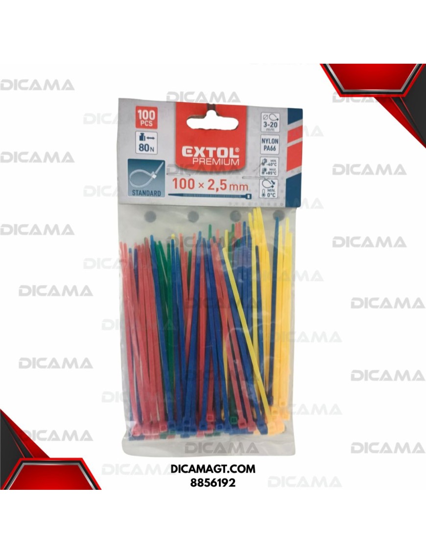 CINCHO PLASTICO DE COLORES 100 EXTOL 8856192