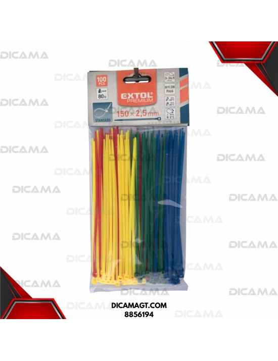 CINCHO PLASTICO DE COLORES 150 EXTOL 8856194