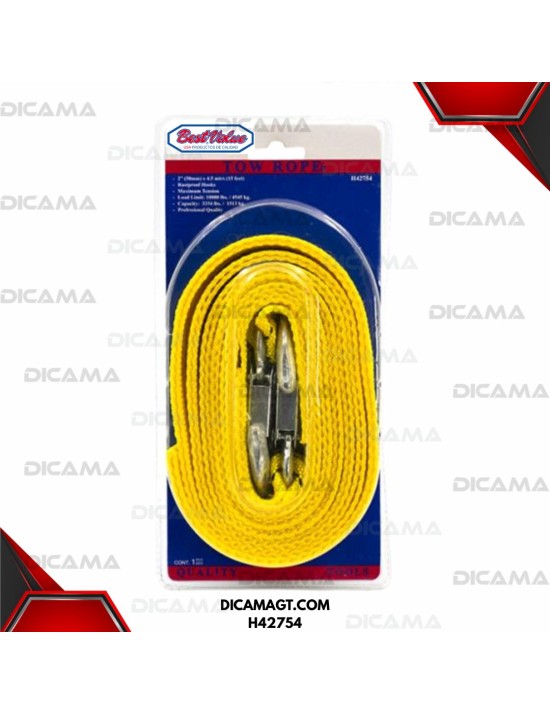 SOGA PARA REMOLQUE 2X4.5MT CON GANCHO 10,000 LBS CAPACIDAD BEST VALUE H42754