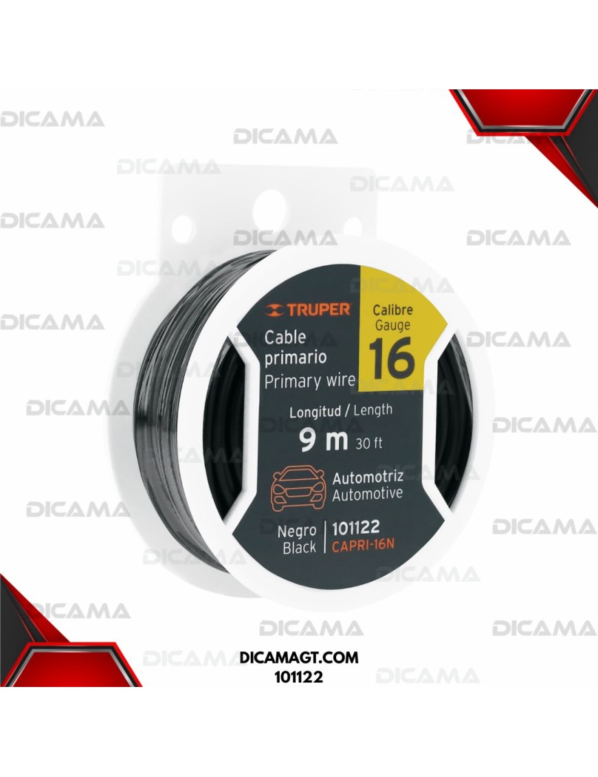 CABLE P/AUDIO/LUCES NEGRO 16 CALIBRE 9.14 MTS TRUPER 101122