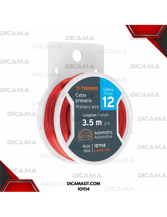 CABLE P/AUDIO/LUCES ROJO 12 CALIBRE 3.66 MTS TRUPER 101114