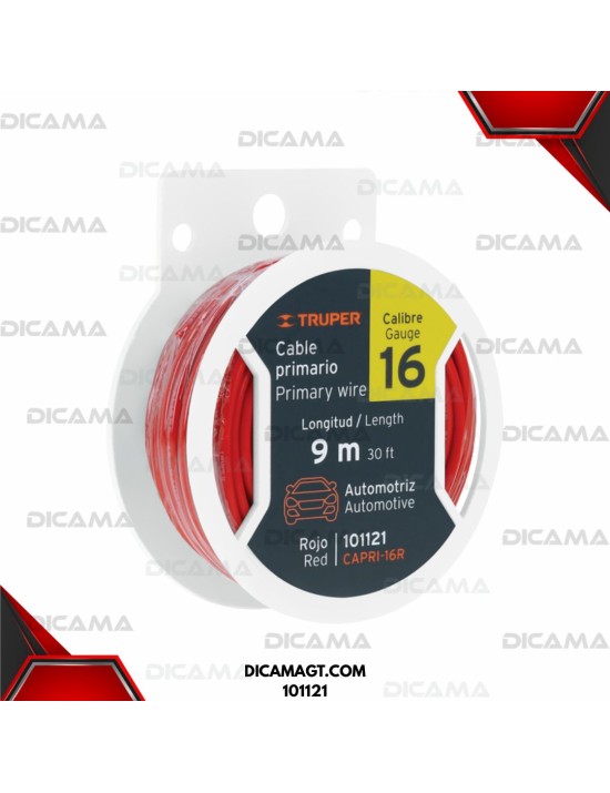 CABLE P/AUDIO/LUCES ROJO 16 CALIBRE 9.14 MTS TRUPER 101121