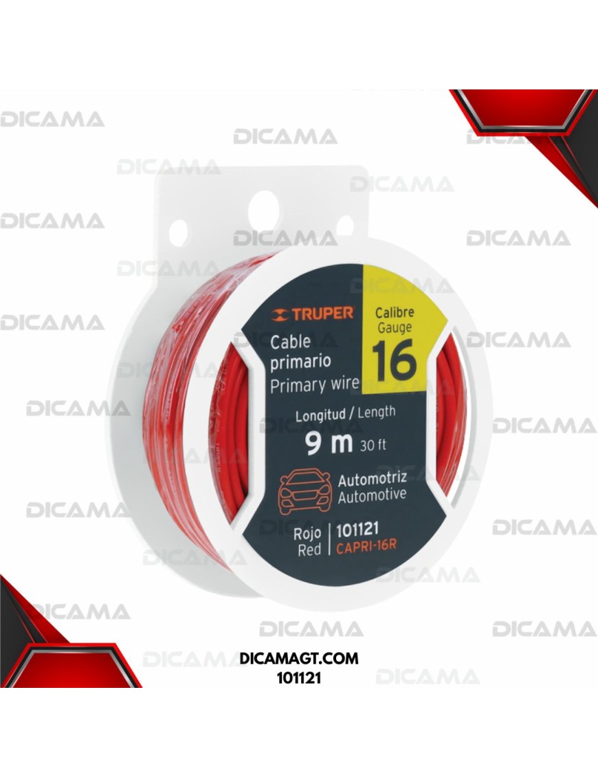 CABLE P/AUDIO/LUCES ROJO 16 CALIBRE 9.14 MTS TRUPER 101121