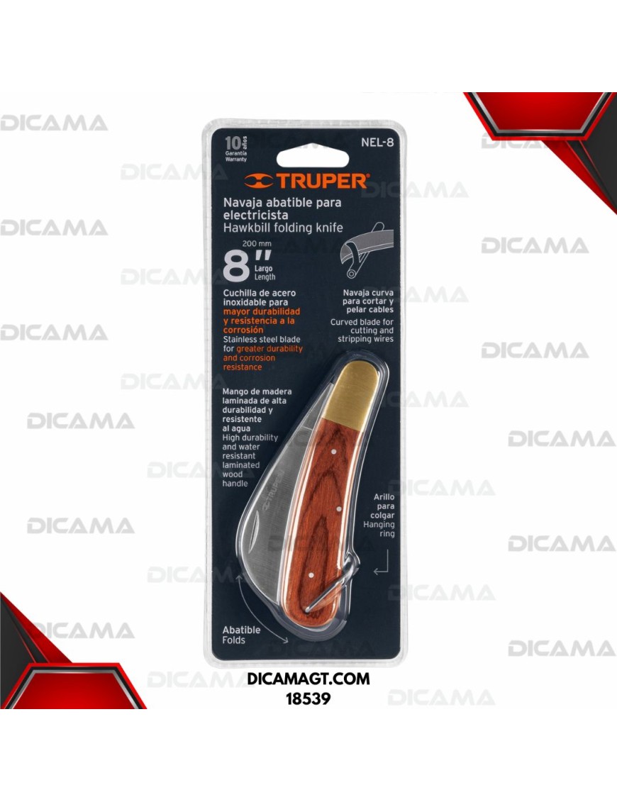 NAVAJA 8 ABATIBLE PARA ELECTRICISTA TRUPER 18539