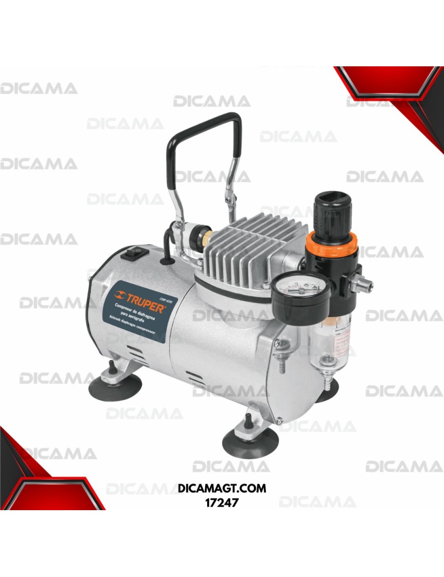 COMPRESOR  AIRE 1/5 HP PARA AEROGRAFO 110 V TRUPER 17247