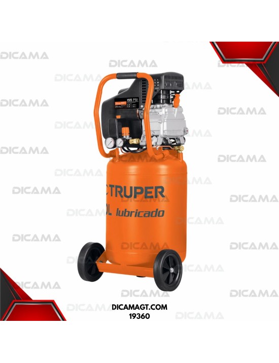 COMPRESOR AIRE 2.5HP 50 LTS VERTICAL TRUPER 19360