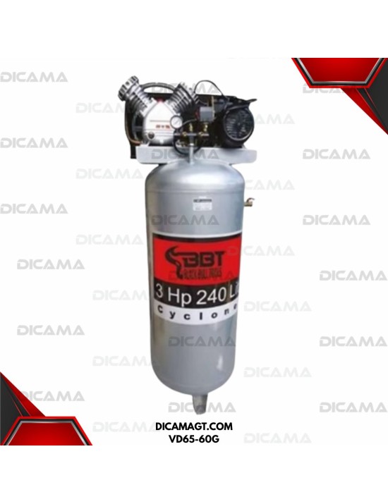COMPRESOR AIRE 3 HP 240LTS VERTICAL 10.2CFM 220V BBT VD65-60G