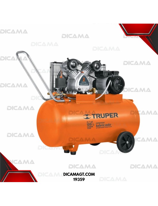 COMPRESOR AIRE 4 HP 120 LTS HORIZONTAL  220V TRUPER 19359