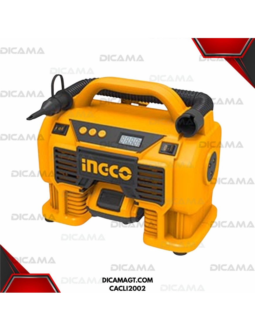 COMPRESOR AIRE INALAMBRICO 160PSI 20 VOLTIOS INGCO CACLI2002