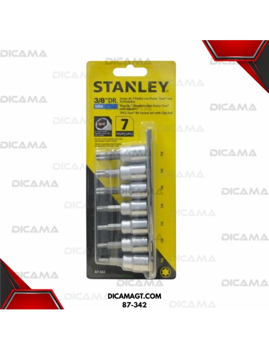 COPAS JGO TORX 7 PZS. RAIZ 3/8 6 PTS T15 A T50 STANLEY 87-342