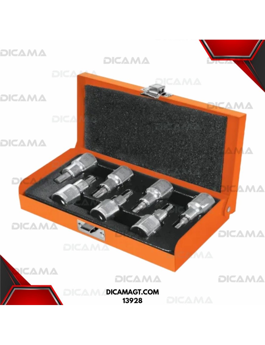 PUNTAS JGO 7 PZAS TORX MANDO DE 1/2 TRUPER 13928