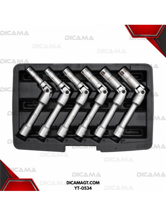 COPAS JGO 6 PZAS EXTRACTORAS ACODADAS PARA BUJIAS DIESEL YATO YT-0534