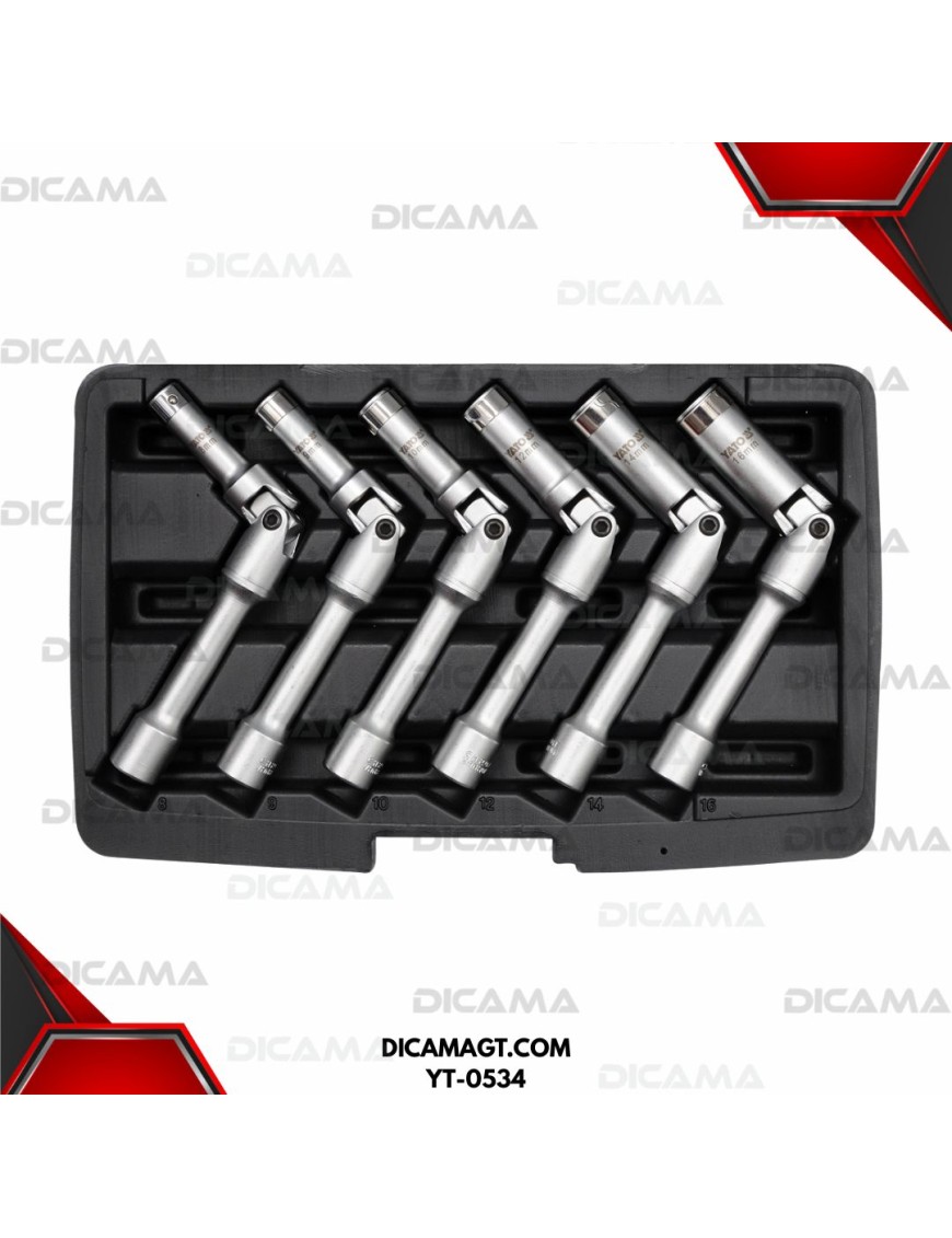 COPAS JGO 6 PZAS EXTRACTORAS ACODADAS PARA BUJIAS DIESEL YATO YT-0534