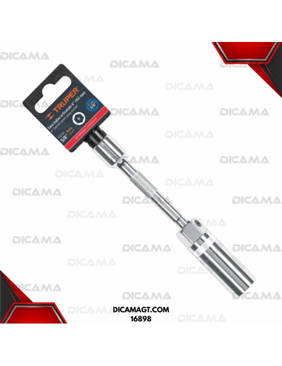LLAVE CANDELA 3/8 ARTICULADO 5/8  EXTENSION 6 TRUPER 16898
