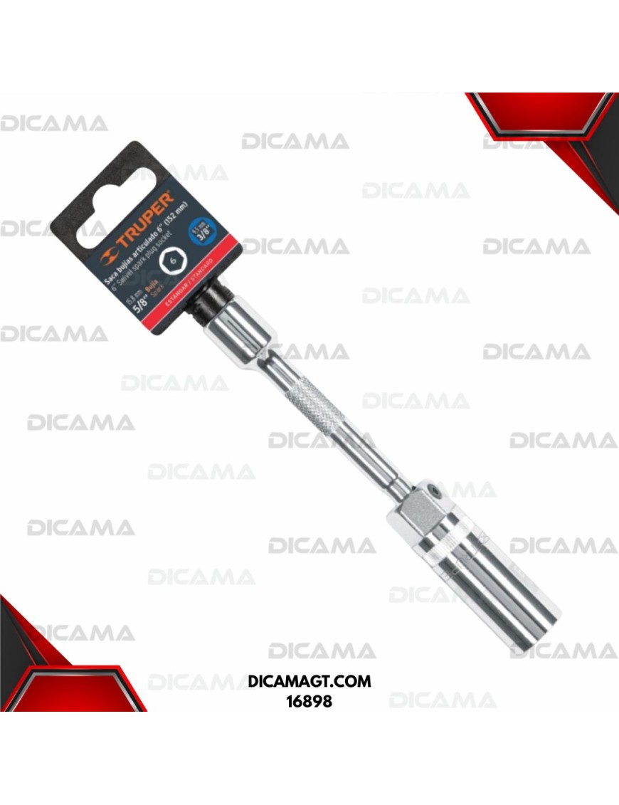 LLAVE CANDELA 3/8 ARTICULADO 5/8  EXTENSION 6 TRUPER 16898