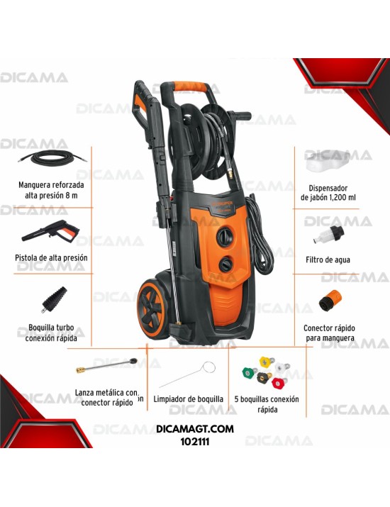 HIDROLAVADORA ELECTRICA 2000 PSI TRUPER 102111