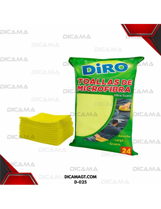 TOALLA MICROFIBRA AMARILLA 16X 16 DIRO D-025