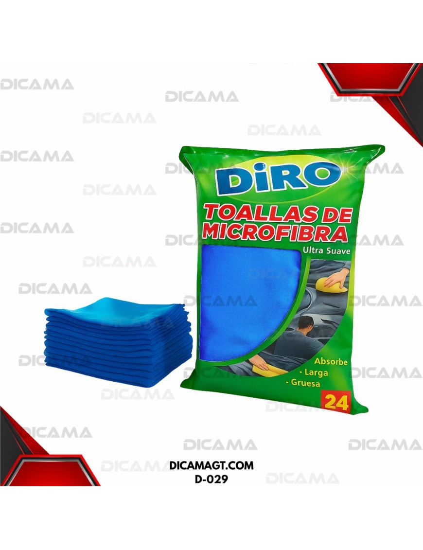 TOALLA MICROFIBRA AZUL 16X 16 DIRO D-029