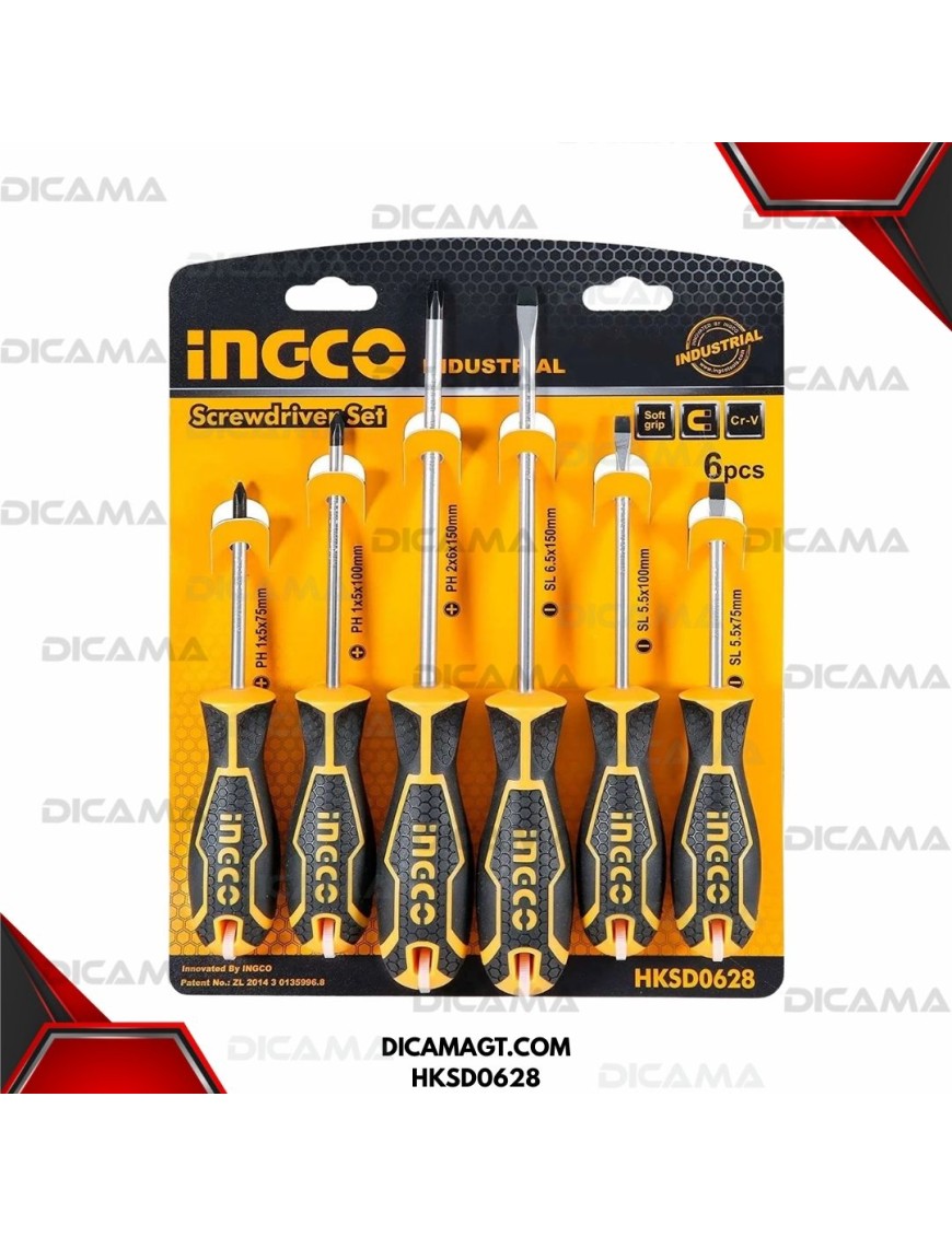 DESARMADOR JGO 6 PZS IMANTADOS  INDUSTRIAL INGCO HKSD0628