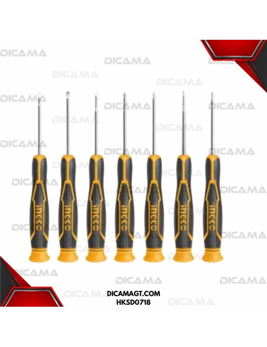DESARMADOR JGO 7 PZS INDUSTRIALES DE PRECISION INGCO HKSD0718