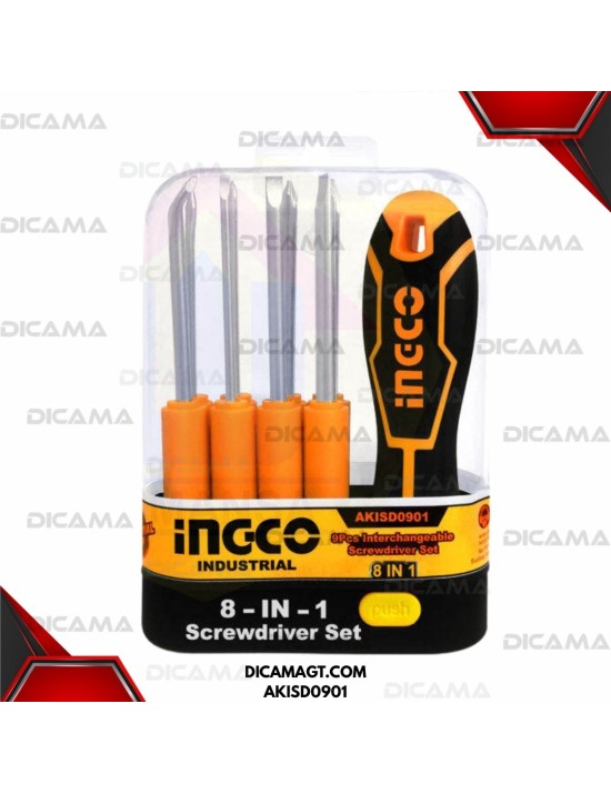 DESARMADOR JGO 9 PZS INTERCAMBEABLES INGCO AKISD0901