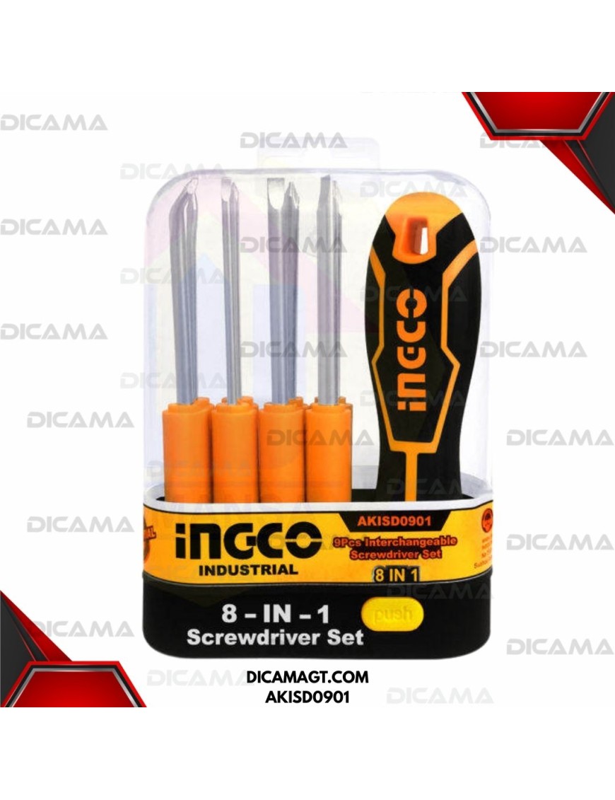 DESARMADOR JGO 9 PZS INTERCAMBEABLES INGCO AKISD0901