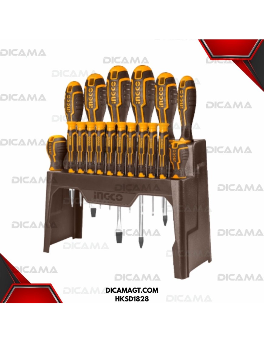 DESARMADOR JGO 18 PZS INDUSTRIAL INGCO HKSD1828