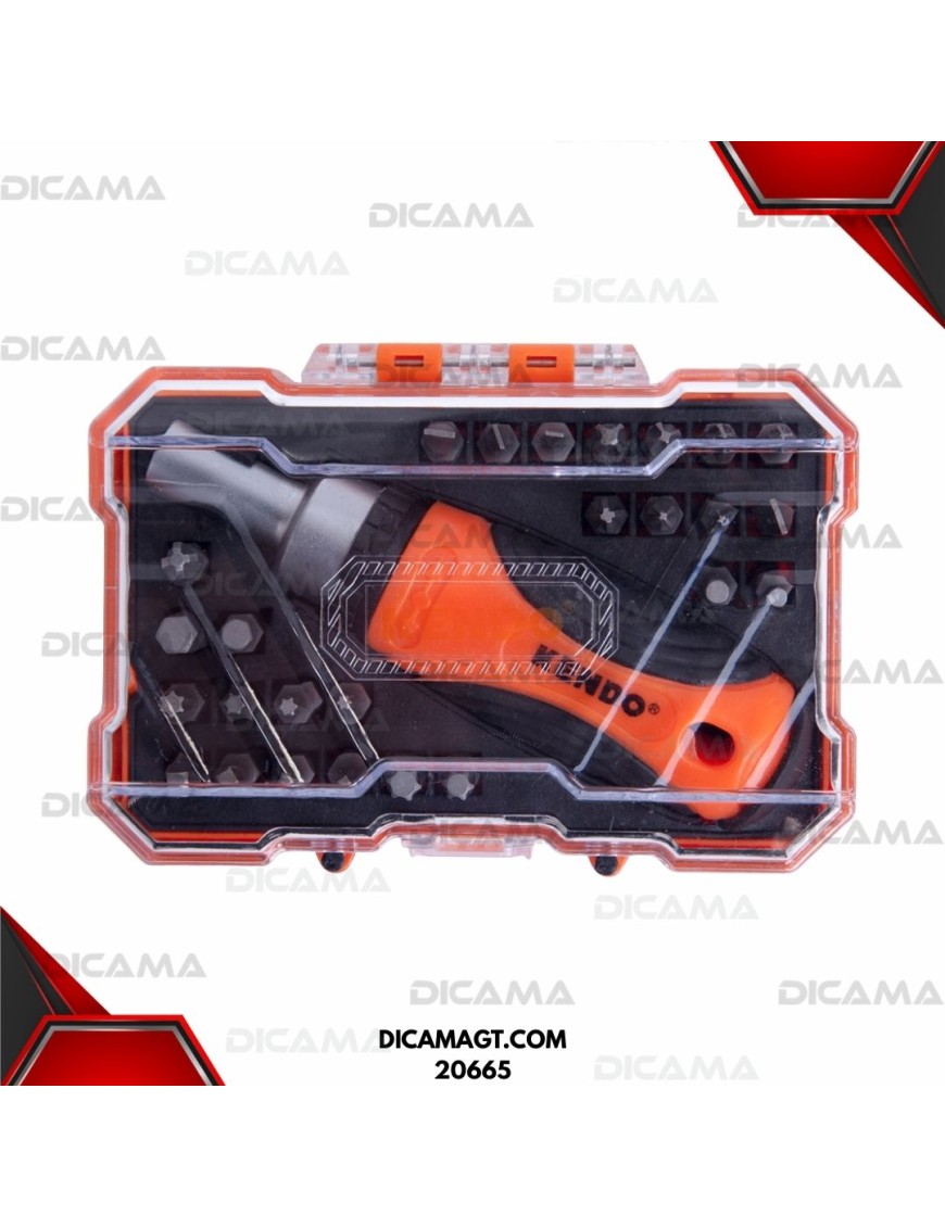 DESARMADOR JGO 27 PZS CON PUNTAS RACHT KENDO 20665