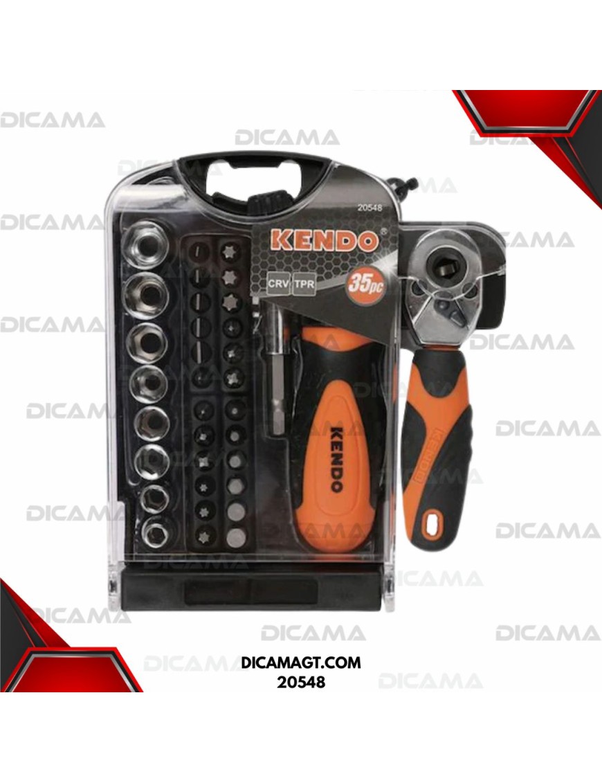 DESARMADOR JGO 35 PZS CON PUNTAS RACHT KENDO 20548