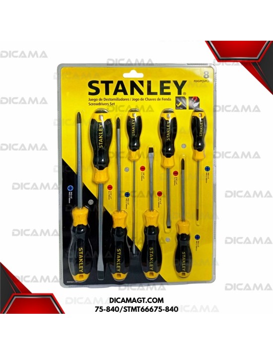 DESARMADOR JGO 8 PZS CGRIP STANLEY 75-840/STMT66675-840