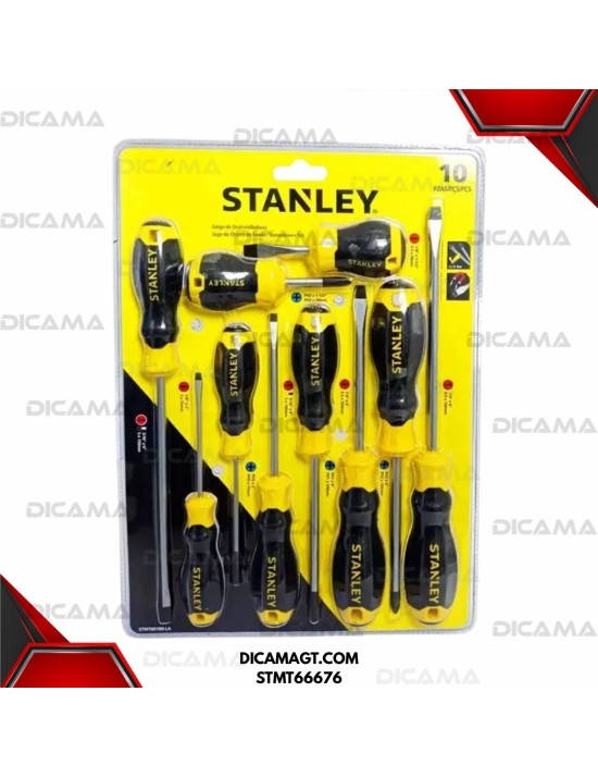 DESARMADOR JGO 10 PZS GRIP 12/12 STANLEY STMT66676