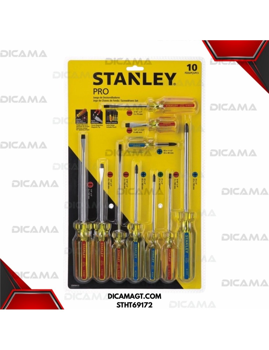 DESARMADOR JGO 10 PZS HANDYMAN STANLEY STHT69172