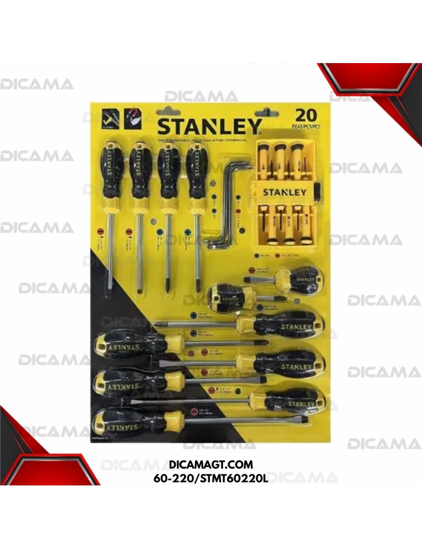 DESARMADOR JGO 20 PZS BASIC STANLEY 60-220/STMT60220L