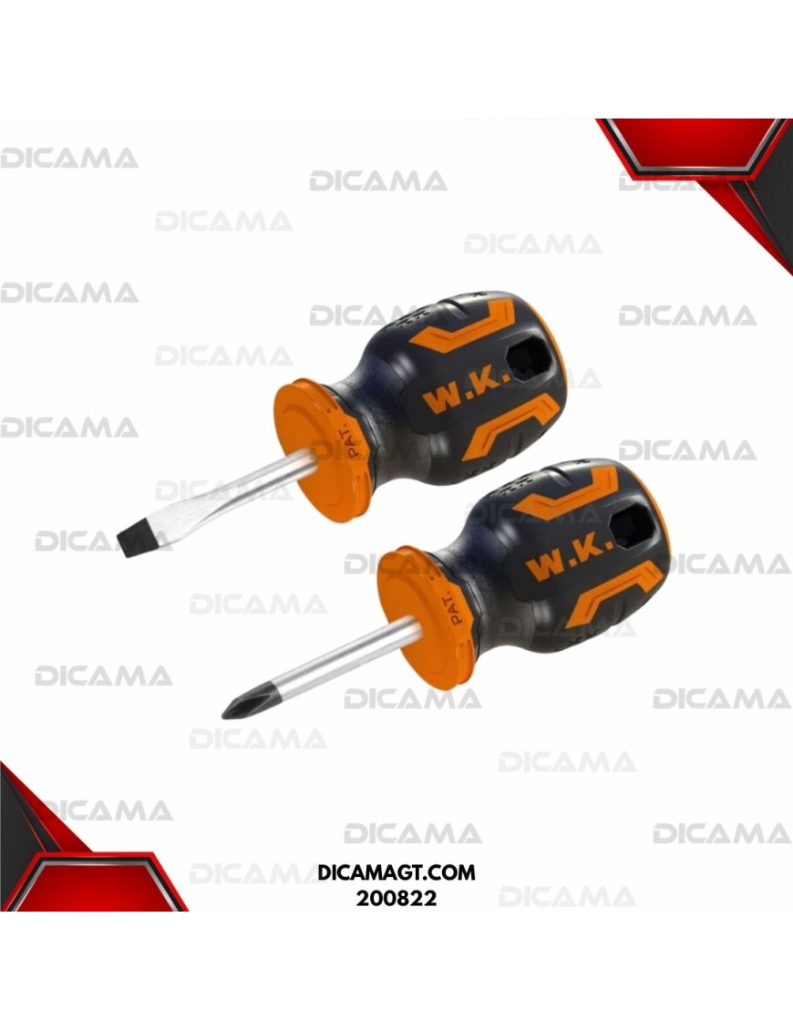 DESARMADOR JGO 2 PZS TIPO TROMPO MANGO COMFORT GRIP WOKIN 200822