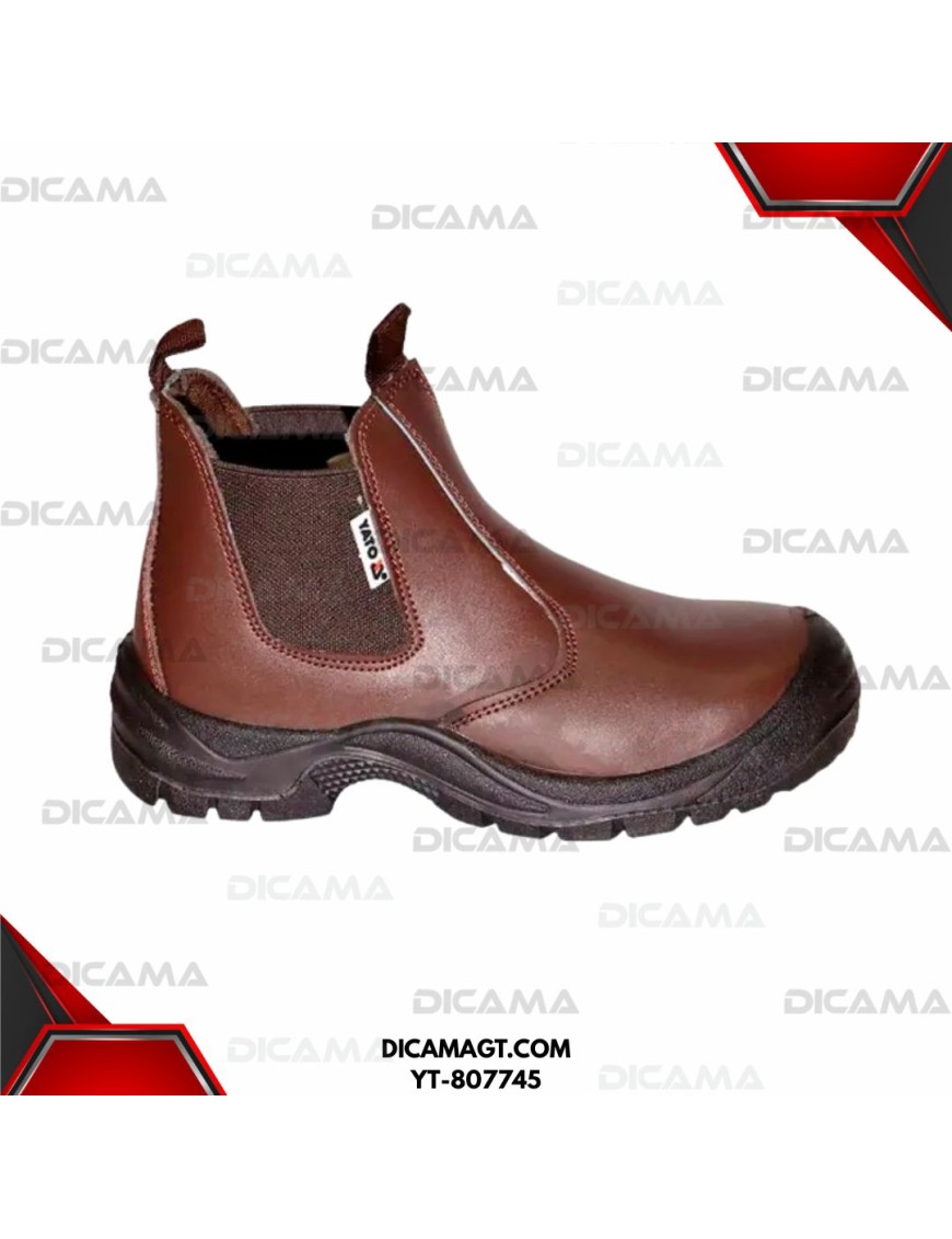 ZAPATO BOTA DE CUERO INDUSTRIAL CAFE #43 YATO YT-807745