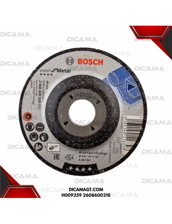 DISCO 4 1/2 PULIR METAL X 1/4 X 7/8 (115 X 6 X 22.23 BOSCH H009259 2608600218