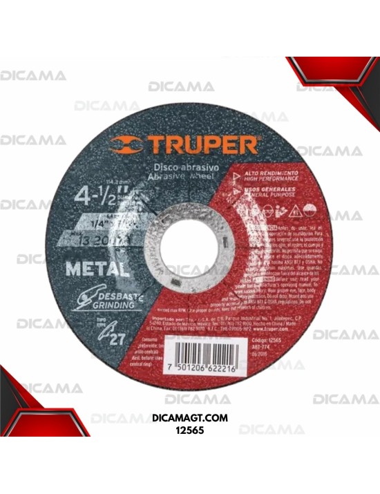 DISCO 4 1/2 PULIR METAL 115X6X22 MM TRUPER 12565