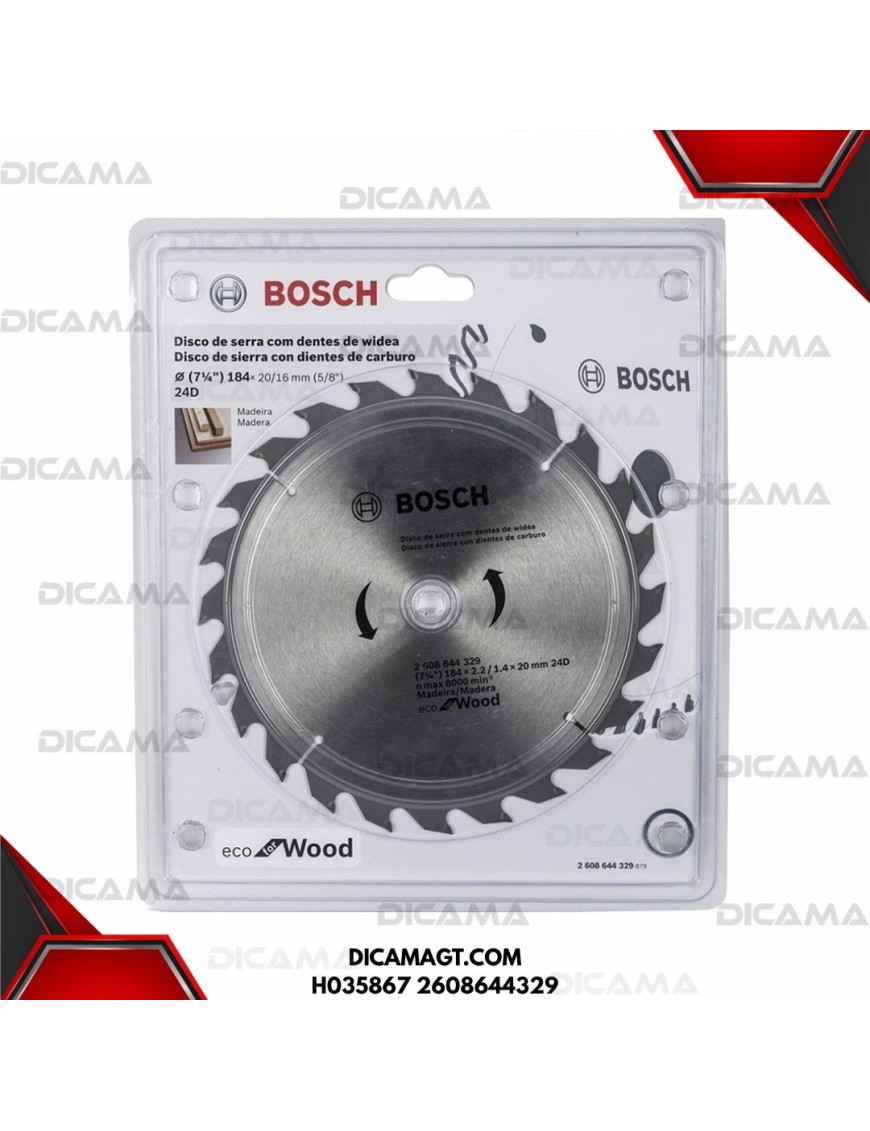 DISCO 7-1/4 MADERA 24D ECO WOOD BOSCH H035867 2608644329
