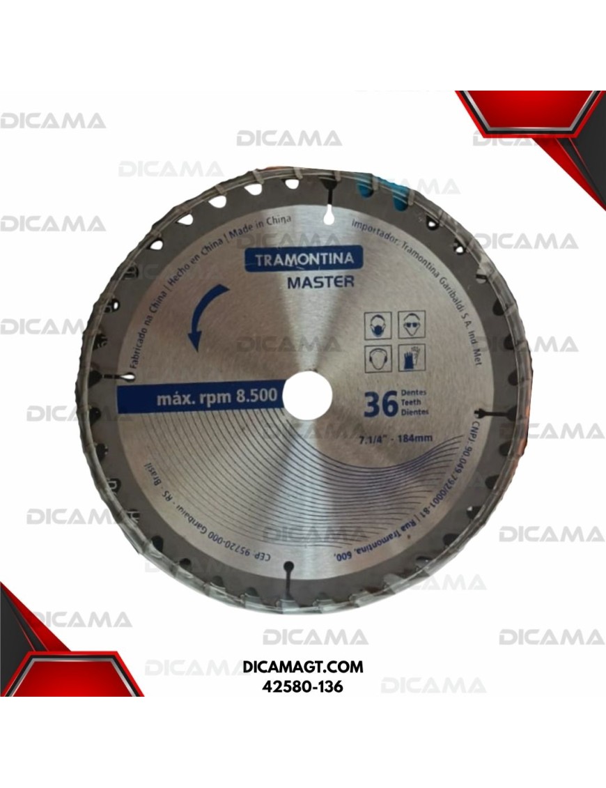 DISCO 7 1/4 MADERA 36D TRAMONTINA 42580-136