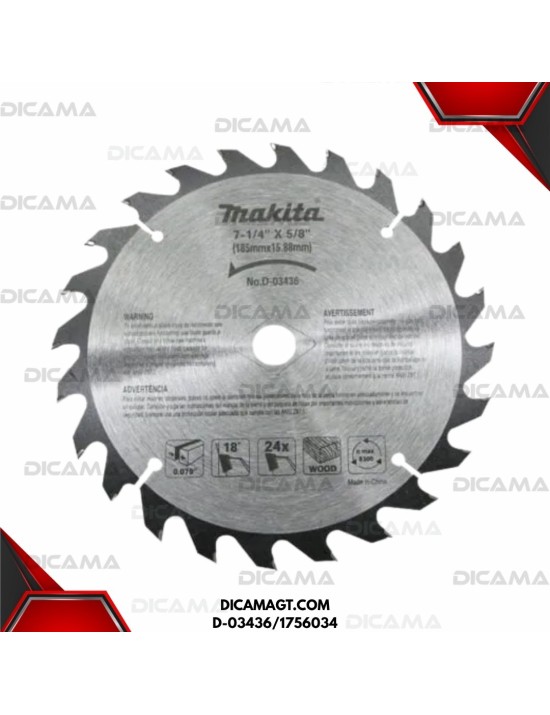 DISCO 7-1/4 MADERA 24 DIENTES A-93538 MAKITA D-03436/1756034