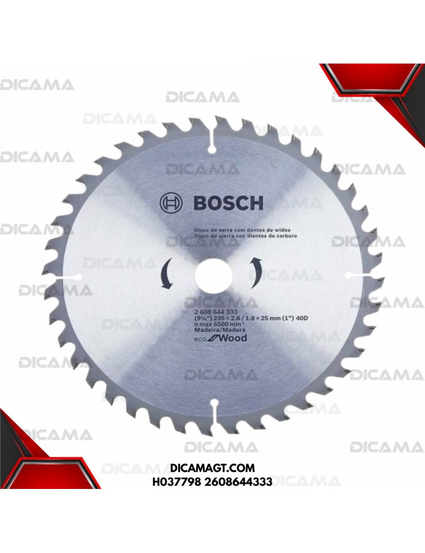 DISCO 9-1/4 DE SIERRA DE 40D  ECO WOOD BOSCH H037798 2608644333
