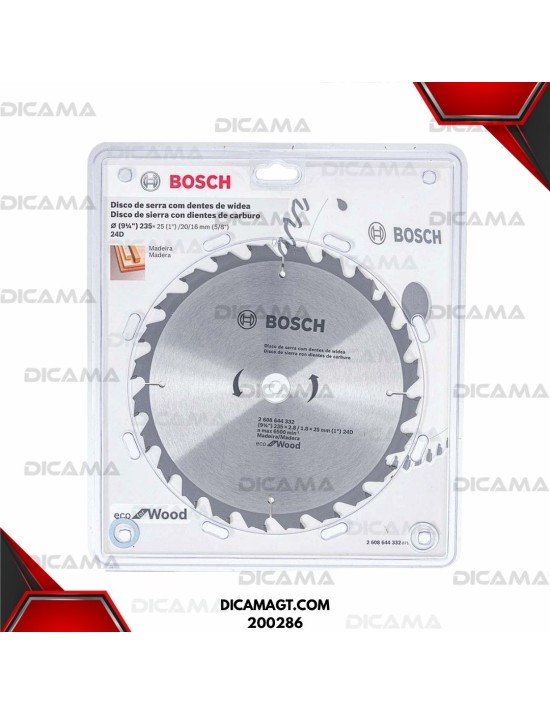 DISCO 9-1/4 DE SIERRA DE  24D  ECO WOOD BOSCH H060999 2608644332