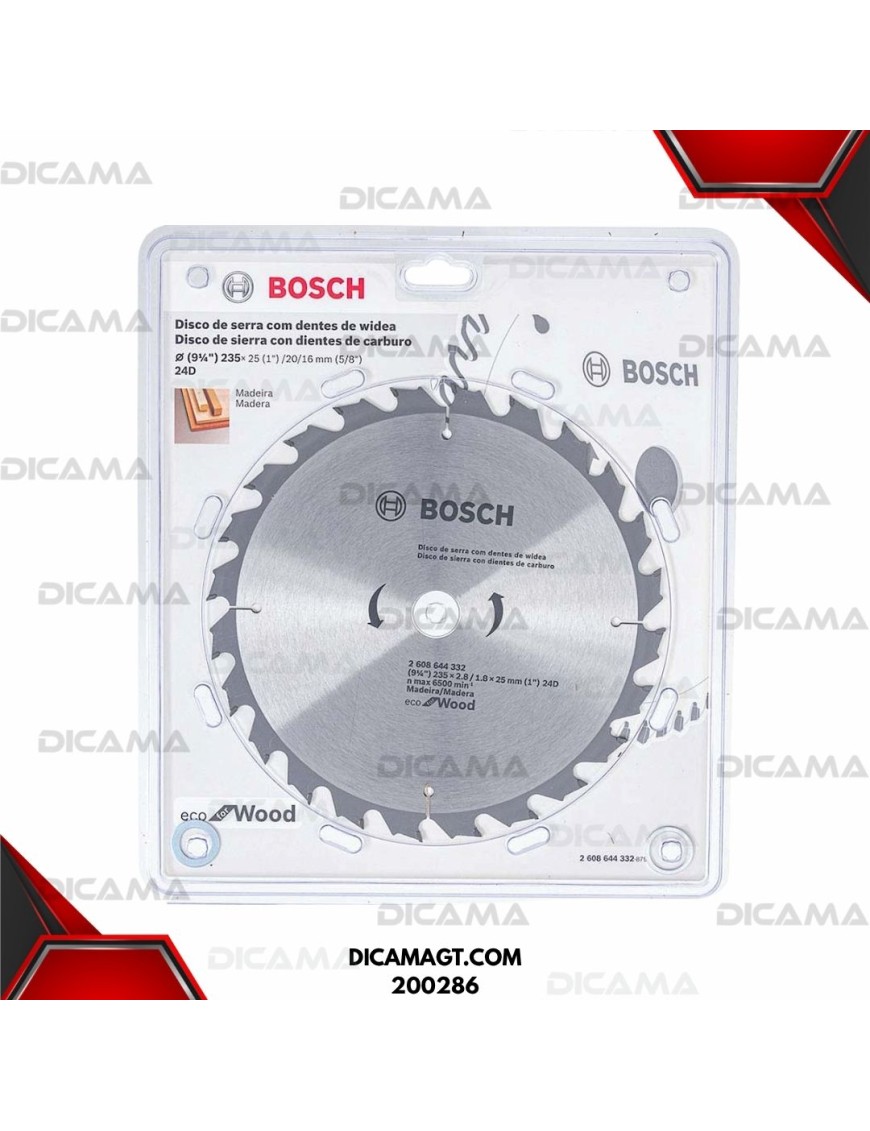 DISCO 9-1/4 DE SIERRA DE  24D  ECO WOOD BOSCH H060999 2608644332