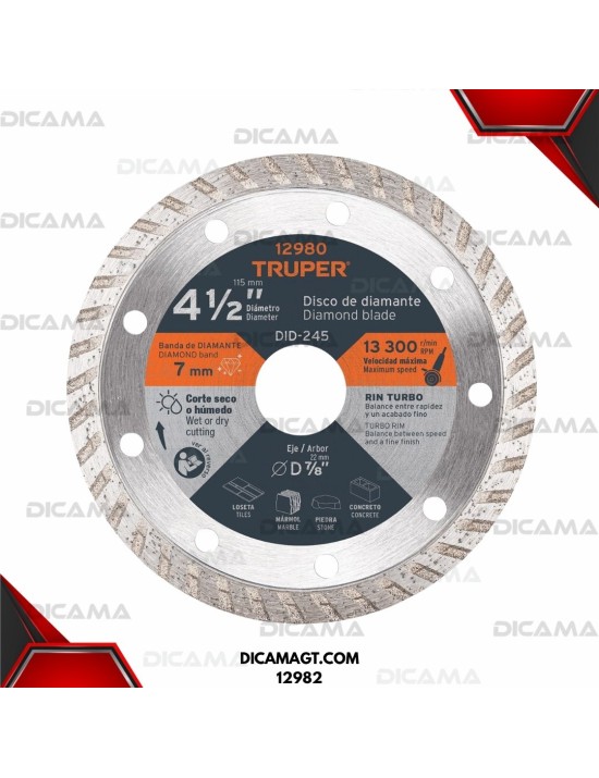 DISCO 9 X 3 MM DE DIAMANTE RIN TURBO TRUPER 12982