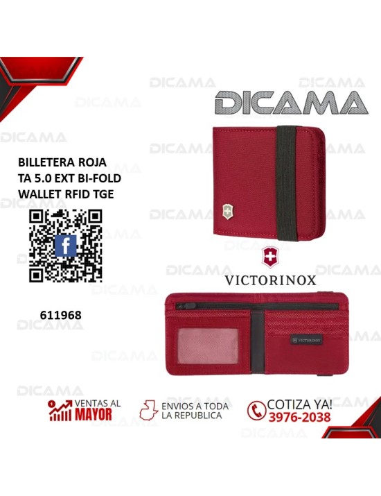 BILLETERA ROJA  TA 5.0 EXT BI-FOLD WALLET RFID TGE