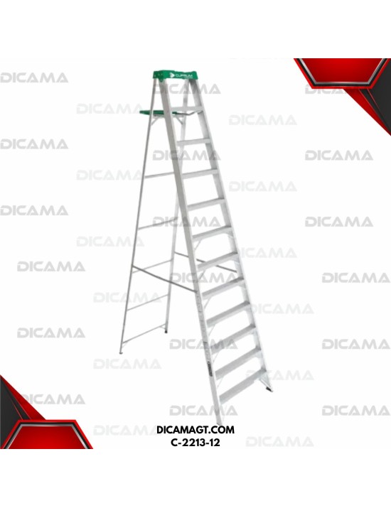 ESCALERA ALUMINIO DE TIJERA 12 ESCALONES 385 LBS CUPRUM C-2213-12